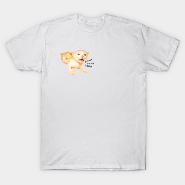 Two headed kitty T-Shirt by LosAisFen